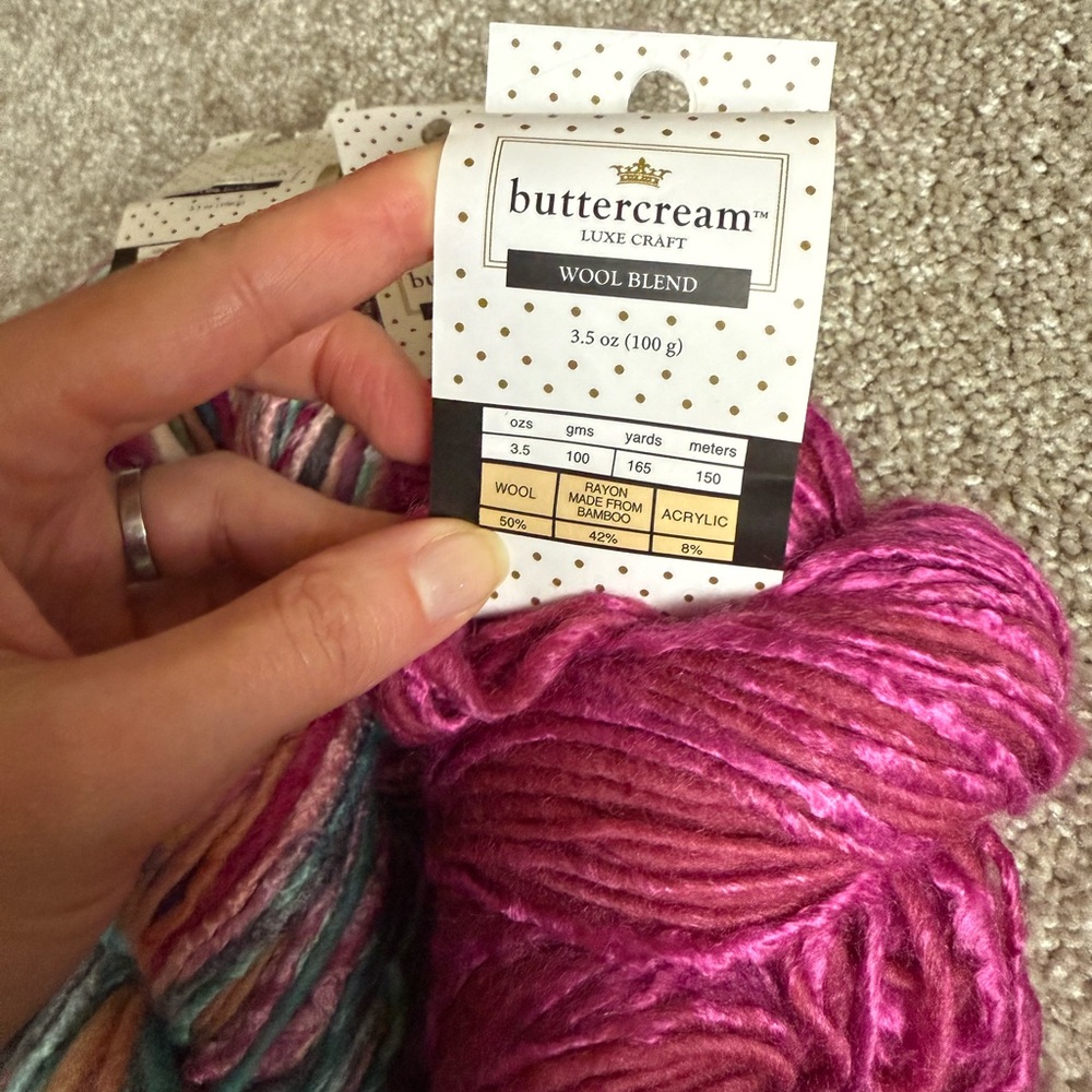 Buttercream Luxe Craft Wool Blend New! Cool twisted colors with slight shine! - Picture 4 of 8